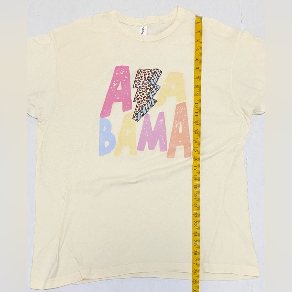Tultex Womens XL Yellow Alabama Short Sleeve T-Shirt Boho Collegiate Streetwear - Picture 8 of 12